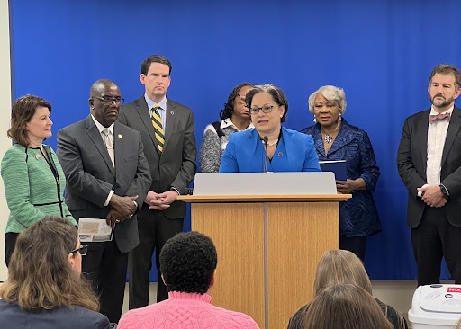 Senator McClellan speaking about protecting reproductive freedom